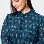 Women's Blue Cotton Printed Tunics