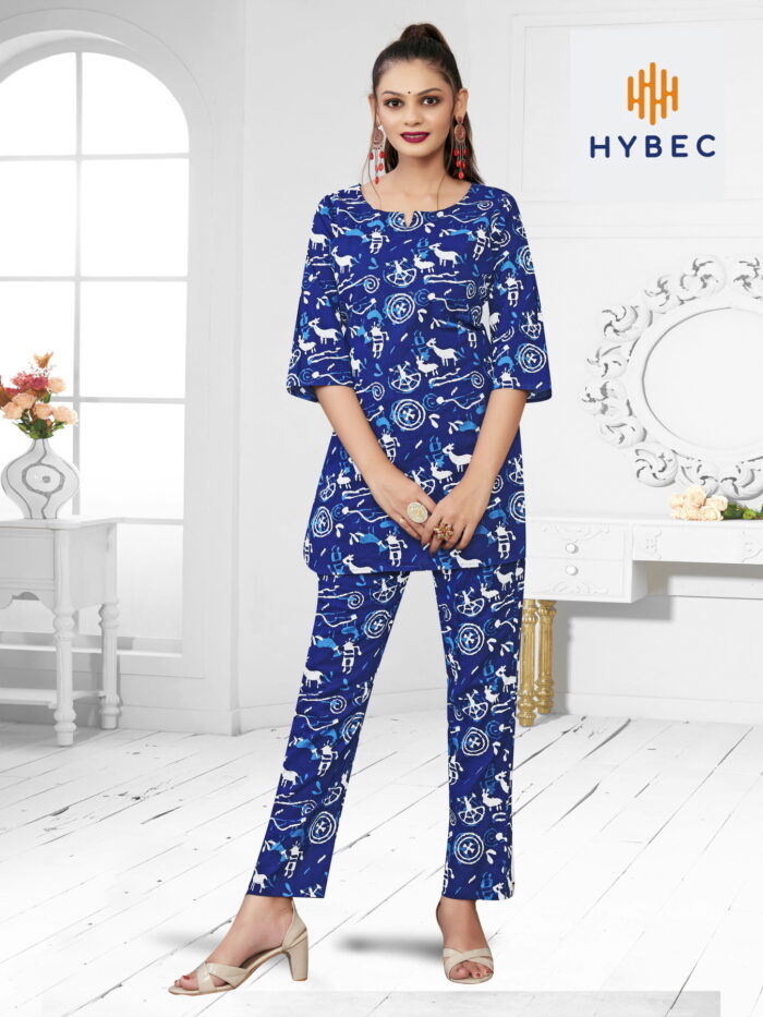 Cotton Printed Co-Ord set (Blue)