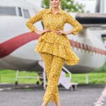 Printed Co-ord Set for Women (Mustard)
