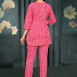 HYBEC Women's Cotton Blush Pink Co-ord Set