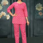 HYBEC Women's Cotton Blush Pink Co-ord Set