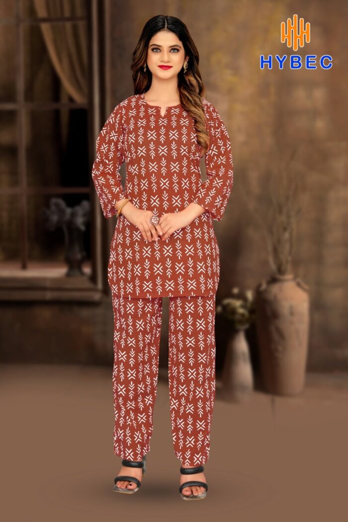 HYBEC Women's Rustic Charm Cotton Co-Ord Set